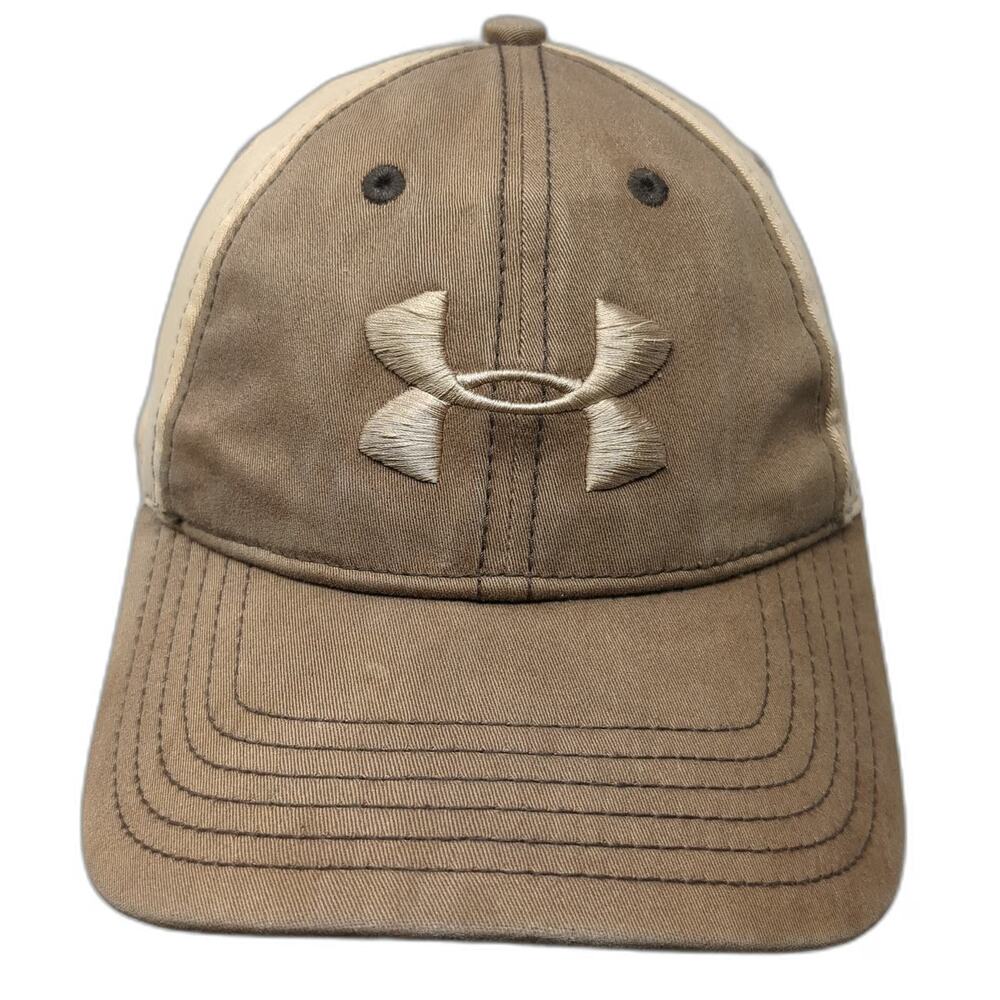 Under Armour Snapback Hat Brown One Size Two Tone Logo Embroidered Baseball Cap